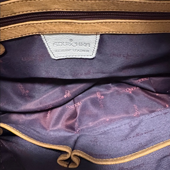 [Anuschka] Hand-Painted Leather Medium Flap Messenger Bag Purse, "Dolphin World" - Picture 13 of 16